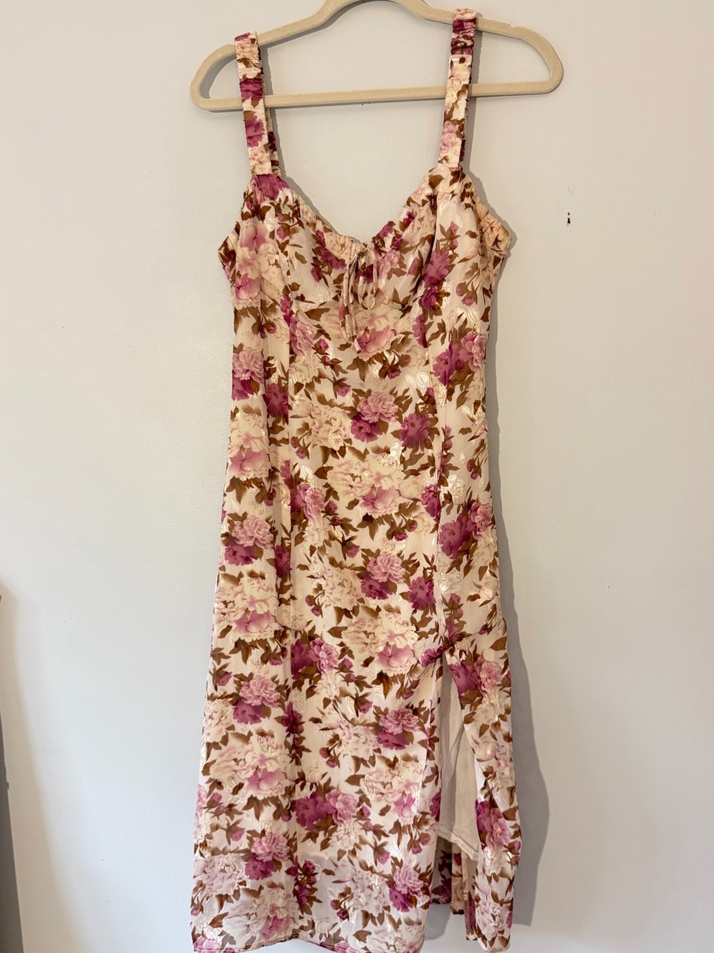 Sweet Pot Floral Dress in Cream and Pink
